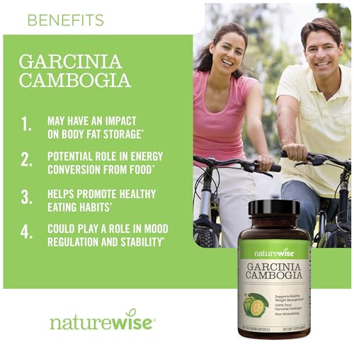 Naturewise Garcinia Cambogia with Pure Garcinia Cambogia Extract, 60% HCA Concentrati NatureWise uk supplements