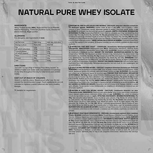 Bulk Natural Pure Whey Protein Isolate, No Artificial Sweetners, Chocolate, 500 g, Packaging May Vary Bulk uk supplements