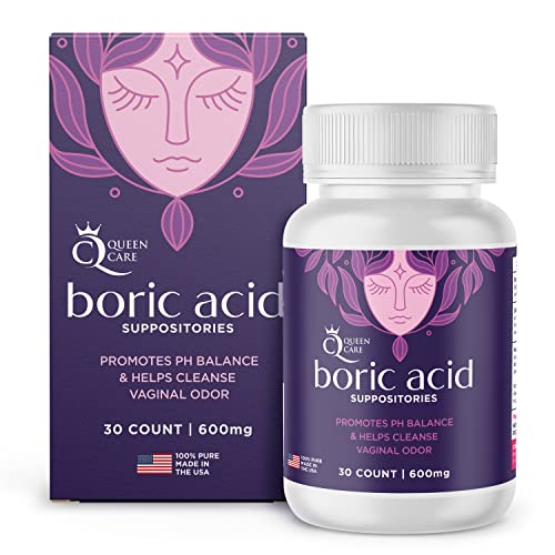 Queen Care - Boric Acid Suppositories, Boric Acid Suppositories for Feminine Care, Safe & All-Natural pH Queen Care uk supplements