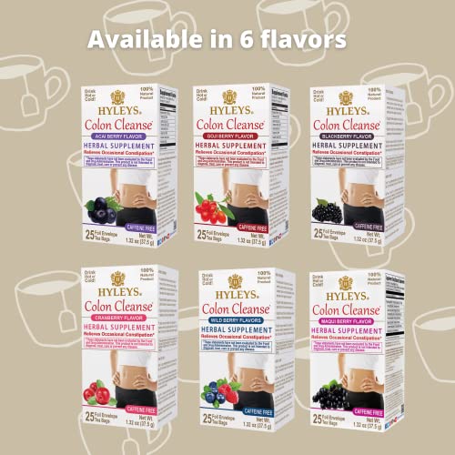 Hyleys Colon Cleanse Tea Blackberry Flavor - 50 Tea Bags (1 Pack) HYLEYS uk supplements