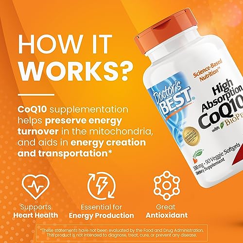 Doctor's Best High Absorption CoQ10 with BioPerine, Heart Health & Energy Production Doctor's BEST uk supplements