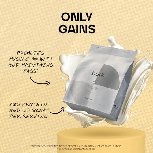 Bulk Pure Whey Protein Powder Shake, Vanilla, 500 g, Packaging May Vary Bulk uk supplements