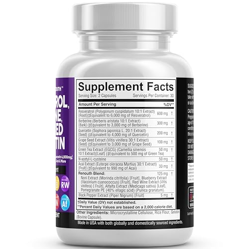 Resveratrol 6000mg Berberine 3000mg Grape Seed Extract 3000mg Clean Nutraceuticals uk supplements