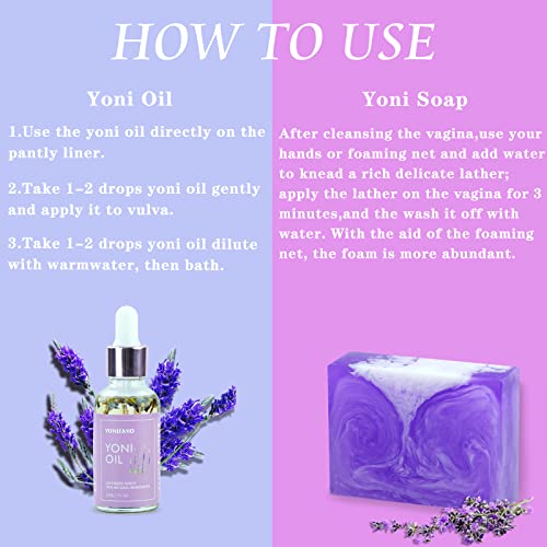 Yoni Wash Yoni Oil Yoni Soap Set, 5.29oz Yoni Soap Bar, 2 * 30ml Feminine Oil, 6.7 fl.oz Feminine Wash yonisayo uk supplements