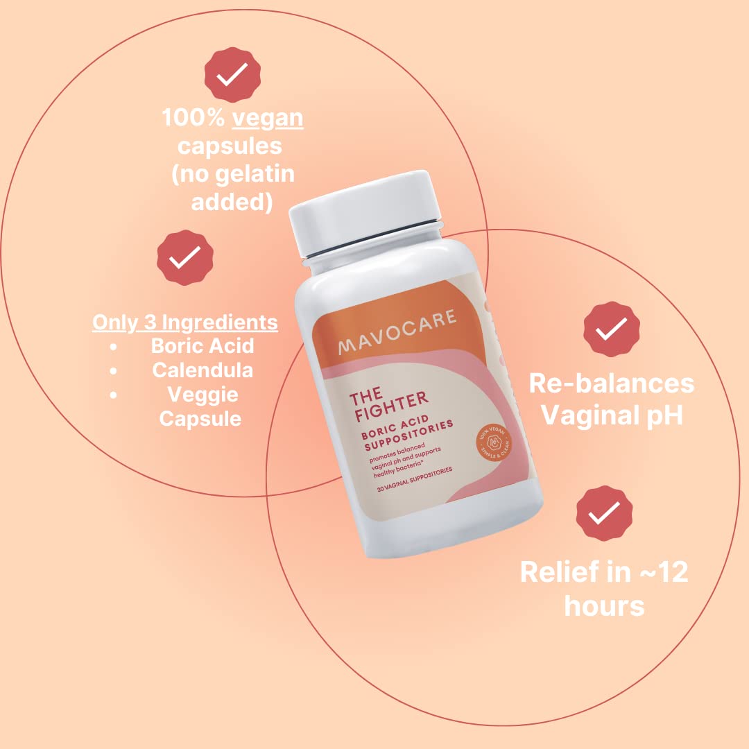 MavoCare, Inc. Boric Acid 600mg The Fighter with Added Calendula Vegan Capsule- Fights BV and Irritation- Gentle MavoCare, Inc. uk supplements