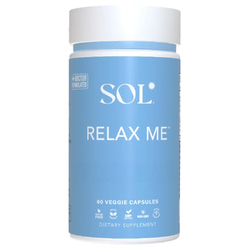 Sol Nutrition Relax Me - Natural Calming Relief for Stress, Tension, & Worry - 15x More Effective - Support Mood, Relax the Mind & Body - Supplements for Adults - Non-Drowsy - 60 Vegetarian Capsules Sol Nutrition uk supplements