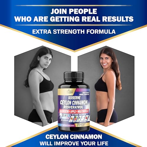 Ceylon Cinnamon 15000mg Berberine 3000mg Quercetin 2000mg Supplement - Support Organic Cadane uk supplements