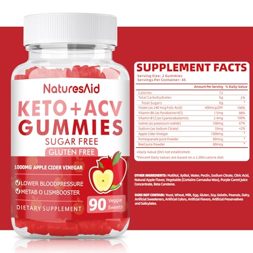 (2 Pack) 180 CT Keto Acv Gummies for Advanced Weight Loss & Belly Fat Burn - Pro Natures Aid uk supplements