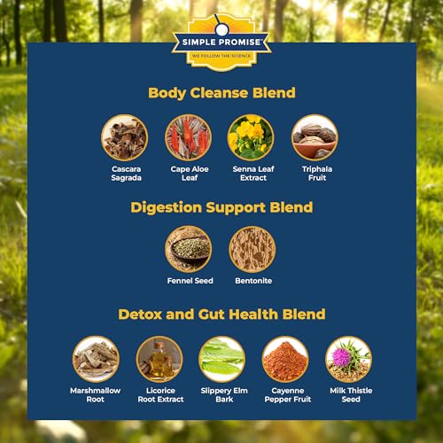 Simple Promise - BellyFlush - Detox and Colon Cleanse - Supports Digestive Health, 60 Capsules Simple Promise uk supplements