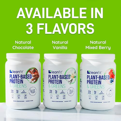 LeanFit Plant-Based Protein & Greens Natural Vanilla – 20g Plant Protein + 4 Leafy Greens LeanFit uk supplements