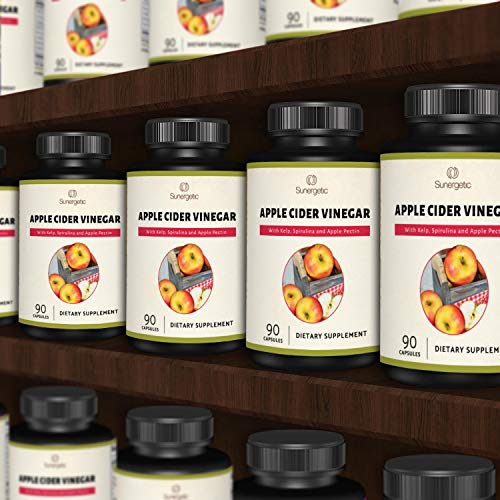 Sunergetic Premium Apple Cider Vinegar Capsules – Includes Apple Pectin, Spirulina Sunergetic uk supplements