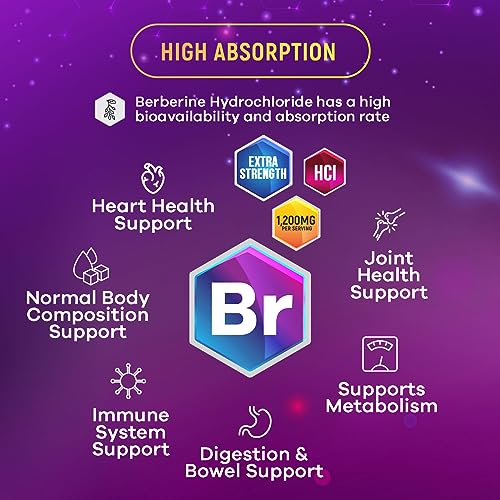 Berberine Supplement 1200mg per Serving - High Absorption Heart Health Support Nature's Nutrition uk supplements