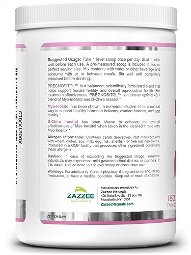 Zazzee PREGNOSITOL Powder, 183 Servings, 6 Month Supply, Premium Myo-Inositol Zazzee uk supplements