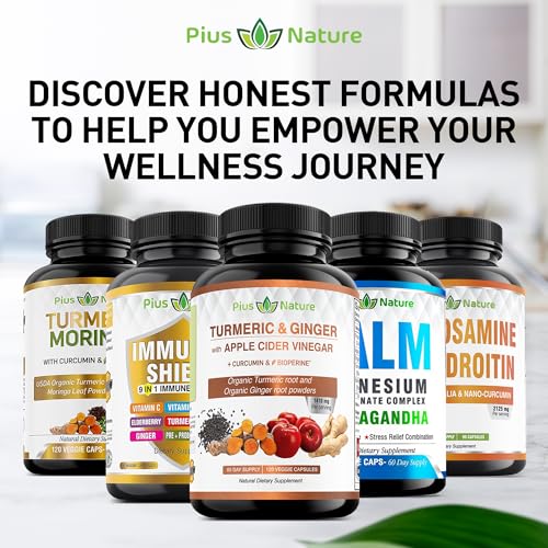 PIUS NATURE Turmeric Curcumin and Ginger with Apple Cider Vinegar, USDA Organic PIUS NATURE uk supplements
