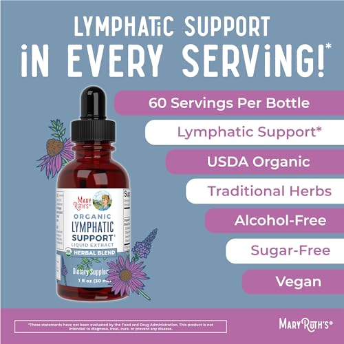 Lymphatic Support Drops | USDA Organic Lymphatic Cleanse Immune Support Supplement MaryRuth Organics uk supplements