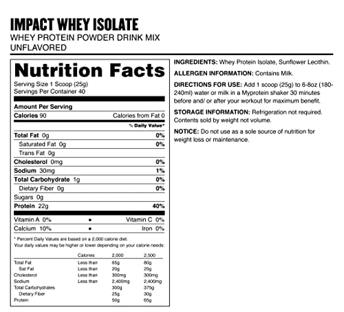 Myprotein Impact Whey Isolate Protein Powder, Gluten Free Protein Powder, Muscle Mass Myprotein uk supplements