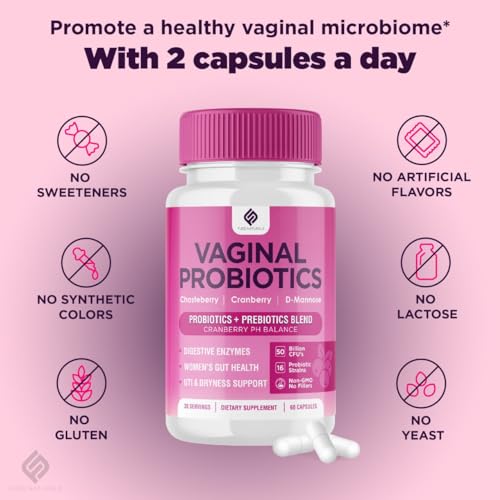 Vaginal Probiotics for Women Digestive Enzymes Gut Health PH Balance Pills, Women's Fuze Naturals uk supplements