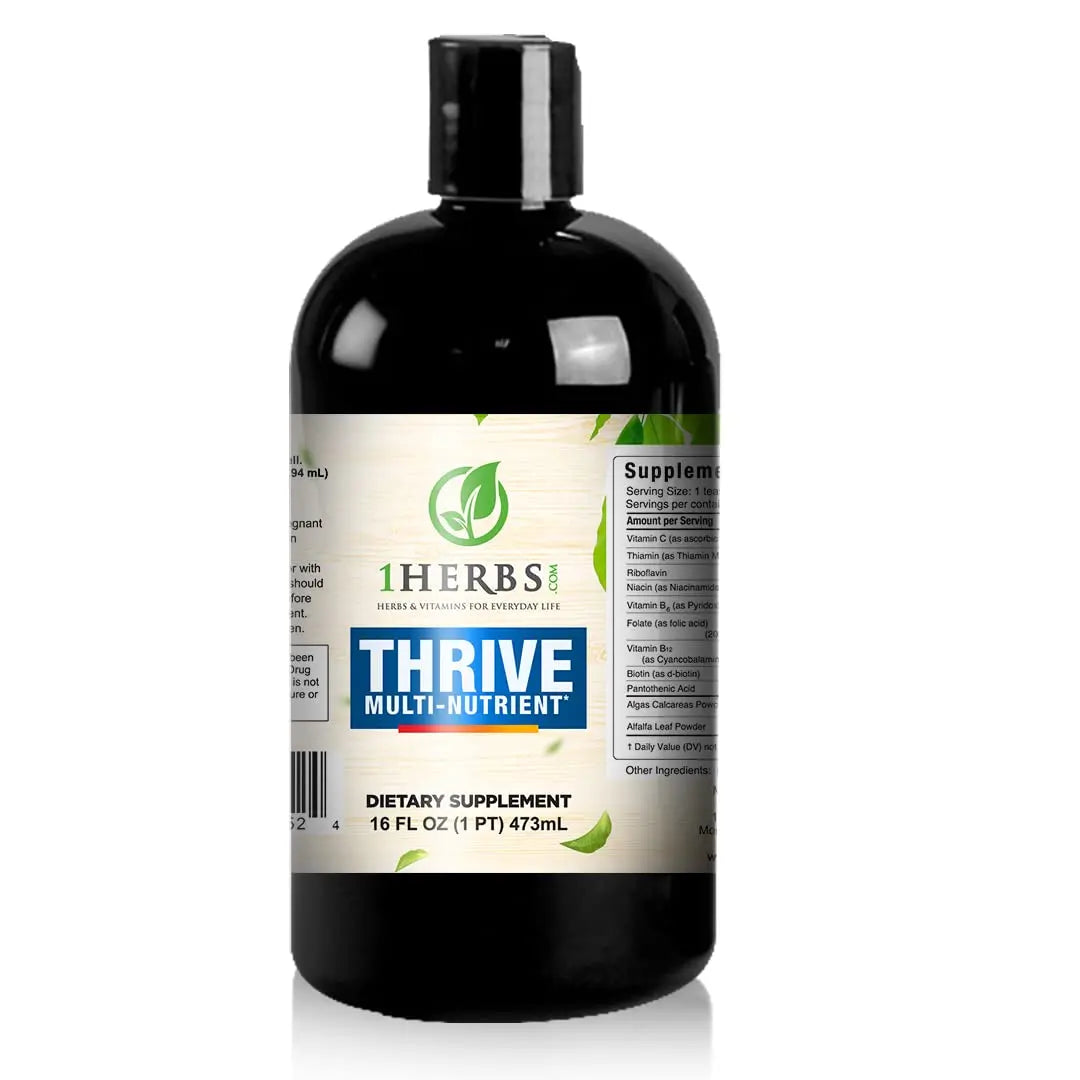 Thrive Multi-Nutrient Liquid - Alcohol Free Daily Multivitamin with Liquid Vitamin C and Vitamin B Complex – Vital Nutrients for Immune Support 1Herbs uk supplements