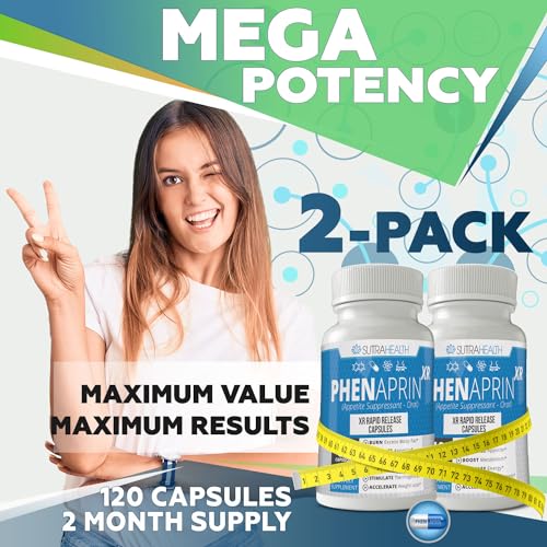 PhenAprin XR Maximum Strength Appetite Suppressant Diet Pills - 2-Pack, Metabolism Boosting SutraHealth uk supplements