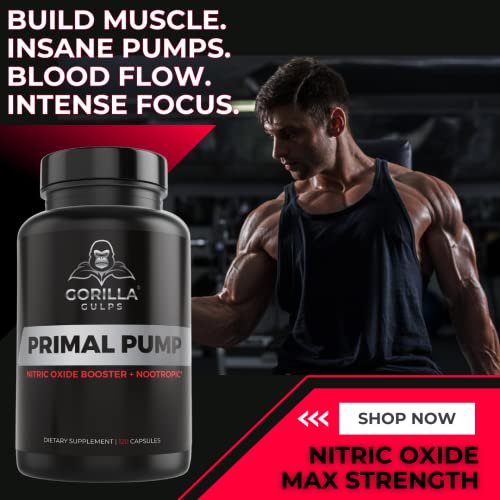 Gorilla Gulps - Primal Pump Nitric Oxide Supplement Nootropic 1500mg Nitrosigine L Gorilla Gulps uk supplements