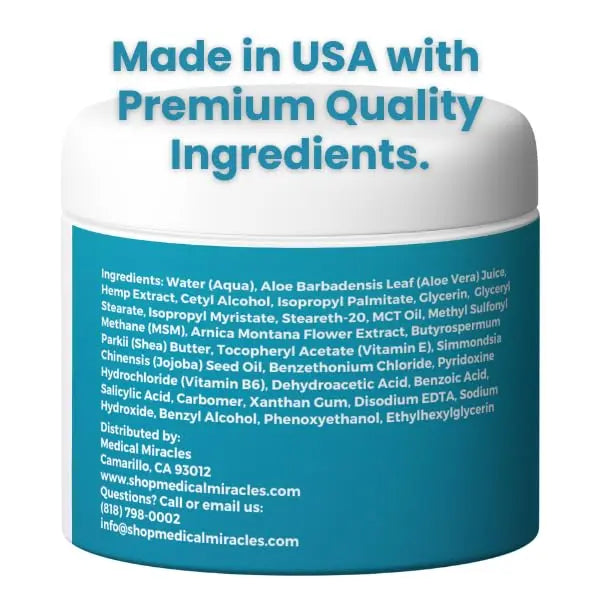 Medical Miracles Neuropathy Cream | Nerve Therapy Max-Potency Relief Cream for Feet, Hands, Legs, and Toes - Enriched with Arnica, Vitamin B6, Aloe Vera, MSM - Crafted for Exceptional Relief 4oz Medical Miracles uk supplements