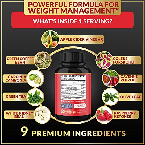Fat Burner for Women, 9-in-1 Powerful Blend of Apple Cider Vinegar, Green Tea, Garcinia Cambogia BMVINVOL uk supplements