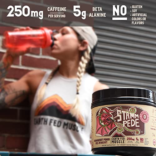 Earth Fed Muscle Stammpede DragoFruit Punch Pre Workout, 30 Servings, Boost Energy Earth Fed Muscle uk supplements