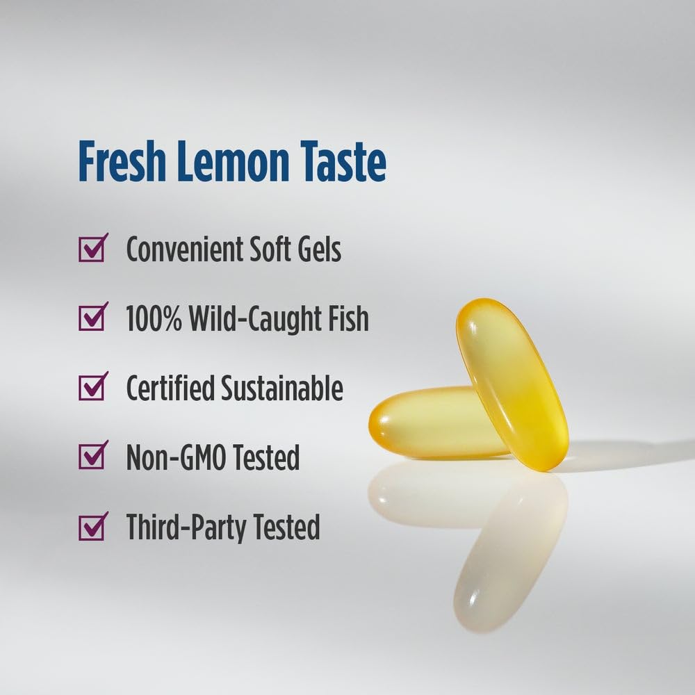 Nordic Naturals Complete Omega, Lemon Flavor - 120 Soft Gels - 565 mg Omega-3 - EPA & DHA with Added GLA - Healthy Skin, Cognition, Positive Mood - Non-GMO - 60 Servings Nordic Naturals uk supplements