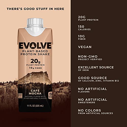 Evolve Plant Based Protein Shake, Café Mocha, 20g Vegan Protein, Dairy Free, No Artificial Evolve uk supplements