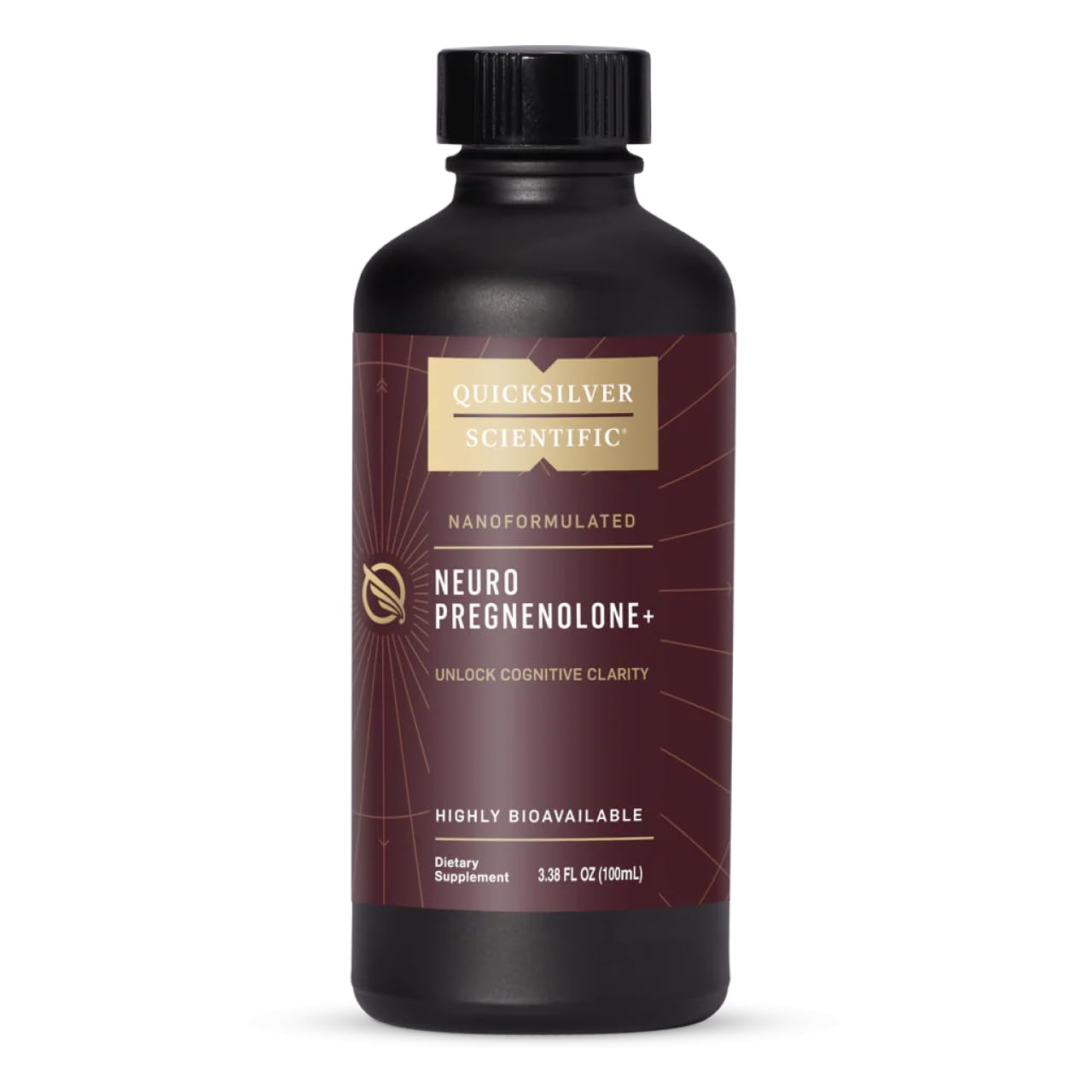 Quicksilver Scientific Neuro Pregnenolone+ - Brain Support Supplement for Neurological Health - Neuroactive Ingredients - Rapid Absorption - Vegan, Sugar-Free & Gluten-Free - 3.38 fl oz (20 Servings) Quicksilver Scientific uk supplements