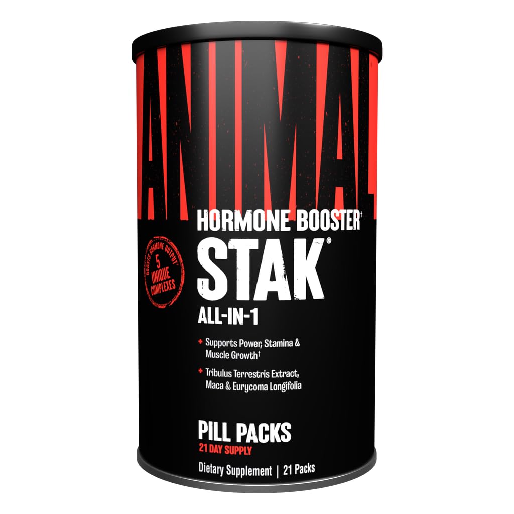 Animal Stak – Complete Natural Hormone Booster Supplement with Tribulus – Natural Testosterone Booster for Athletes – Contains Estrogen Blockers – 1 Month Cycle Animal uk supplements