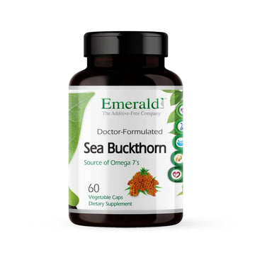EMERALD LABS Sea Buckthorn - Dietary Supplement with Vitamins C, E & Omega 7 - Supports Adrenal, Energy, Skin & Immune Health - 60 Vegetable Capsules (30-Day Supply) EMERALD LABS uk supplements