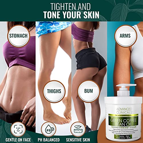 Advanced Clinicals Retinol Body Cream + Green Coffee Bean Oil Slim & Tighten Body Lotion Advanced Clinicals uk supplements