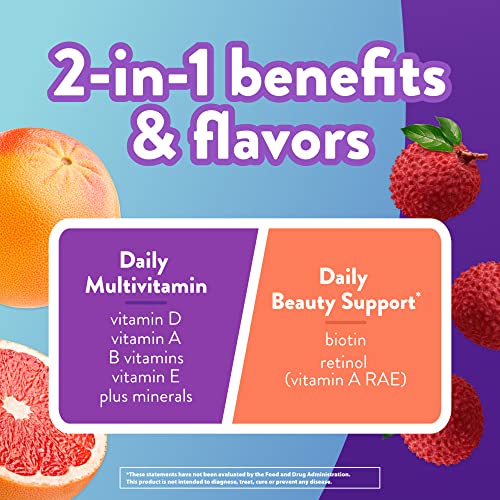 Vitafusion Multivitamin Plus Beauty – 2-in-1 Benefits – Adult Gummy with Hair, Skin & Nails Vitafusion uk supplements