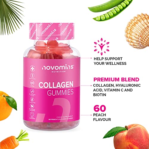 Novomins Collagen Gummies - Marine Collagen Gummies - Superior Type 1 Hydrolysed Collagen novomins uk supplements