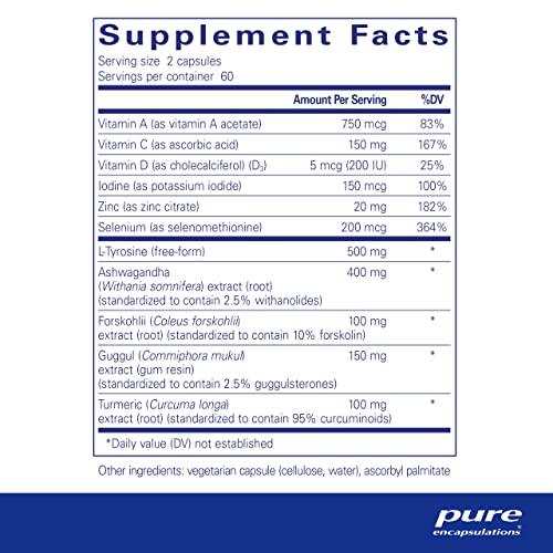 Pure Encapsulations Thyroid Support Complex - Hypoallergenic Supplement with Herbs Pure Encapsulations uk supplements