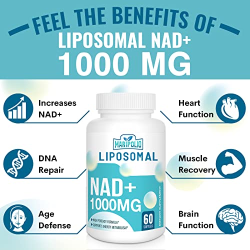 Liposomal NAD+ Supplement 1000 mg | Highest NAD Pontecy | Max Absorption | Pure NAD Maripolio uk supplements