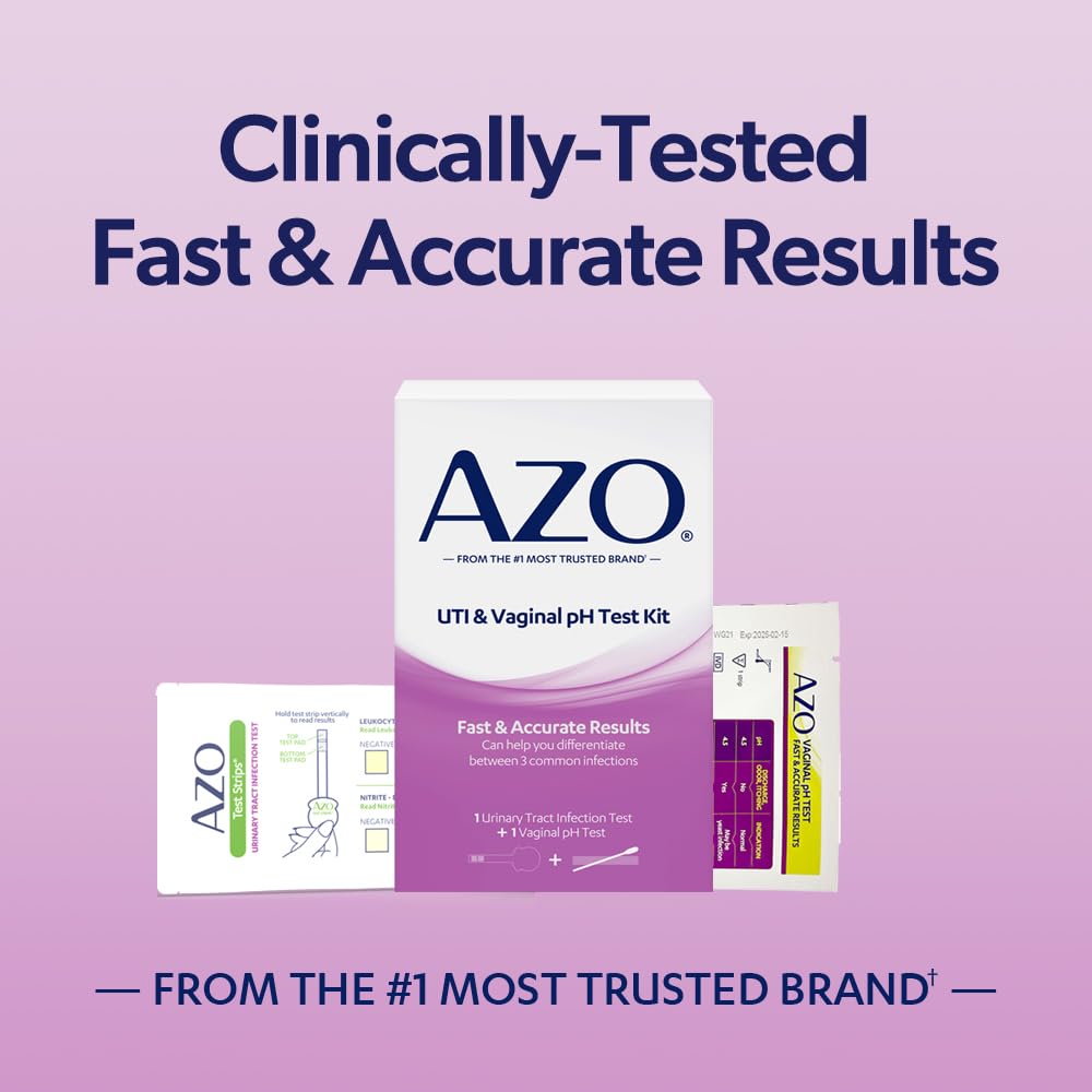 AZO Dual Protection Urinary & Vaginal Probiotic + UTI & Vaginal pH Test Kit (30 Count) AZO uk supplements