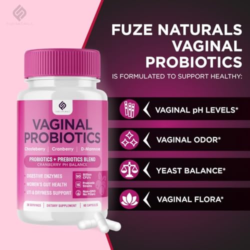 Vaginal Probiotics for Women Digestive Enzymes Gut Health PH Balance Pills, Women's Fuze Naturals uk supplements