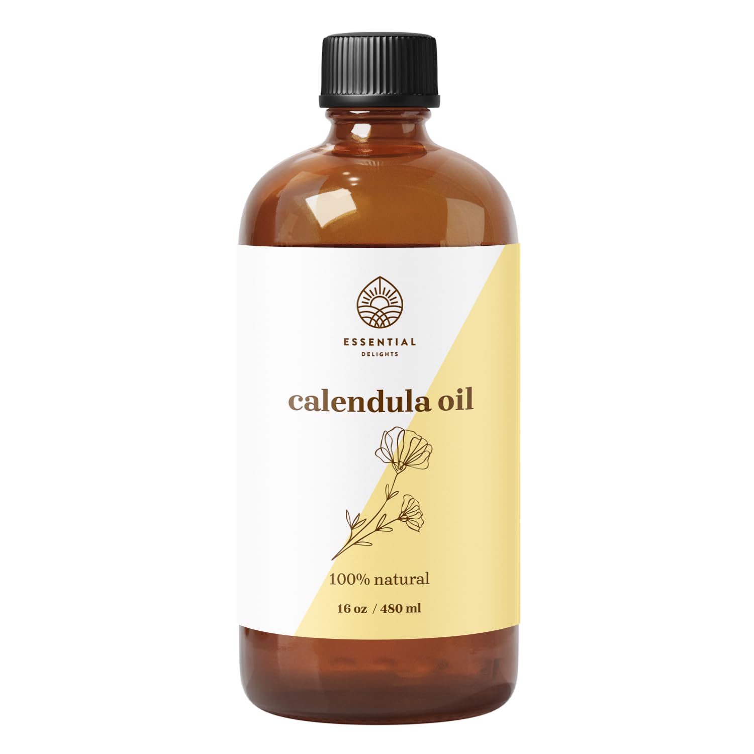Essential Delights Calendula Oil - Premium Carrier Oil (16 fl oz) | for Skin, Face, Body, Hair Revitalization Essential Delights uk supplements