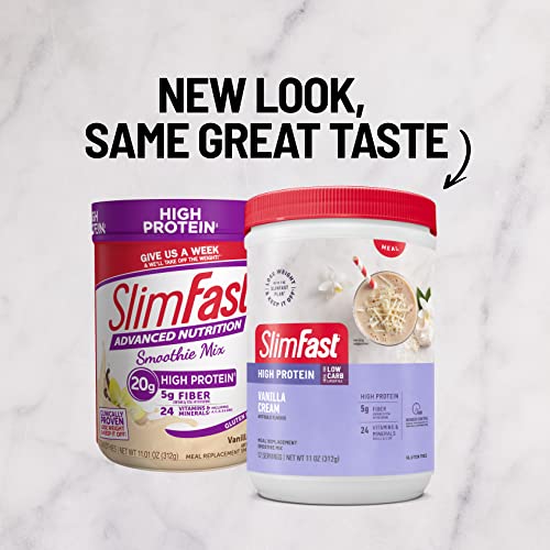 SlimFast Meal Replacement Smoothie Mix, 24 Servings, High Protein, Vanilla Cream, 20g SlimFast uk supplements