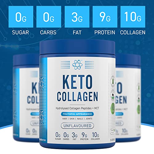 Applied Nutrition Keto Protein Powder, Hydrolysed Collagen Peptides + MCT Healthy Fats & Skin, Ketogenic & Paleo Diet Applied Nutrition uk supplements