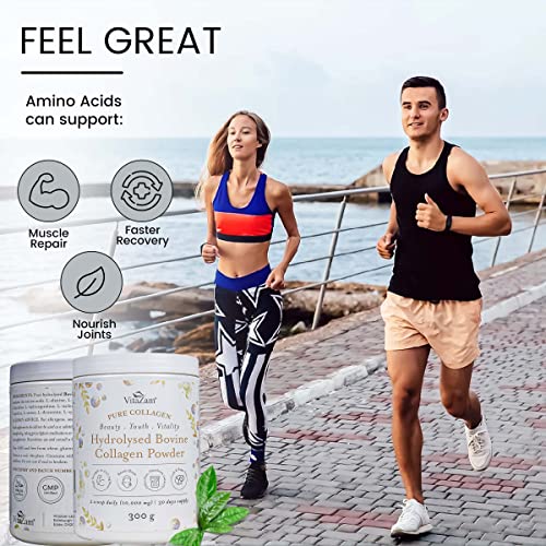 Vitazam Bovine Collagen Peptides - Hydrolyzed Type 1 & 3 Collagen Powder Protein Supplement for Healthy VitaZam uk supplements