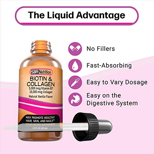 SBR Nutrition Biotin and Collagen Liquid Drops Daily Food Supplement, Vitamins SBR Nutrition uk supplements