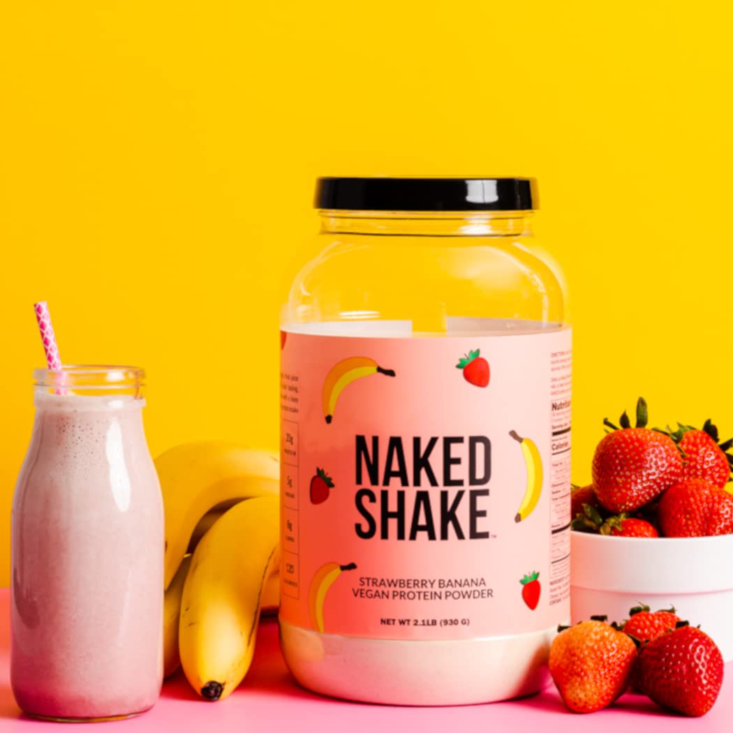 NAKED nutrition Naked Shake - Vegan Protein Powder, Strawberry Banana - Flavored Plant NAKED uk supplements