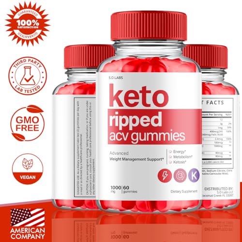 (2 Pack) Keto Ripped ACV Gummies Advanced Weight Loss, Keto Ripped Keto + ACV Gumm S.O Labs uk supplements