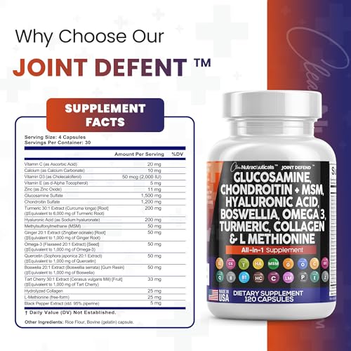 Clean Glucosamine Chondroitin MSM Turmeric Hyaluronic Acid Boswellia Clean Nutraceuticals uk supplements
