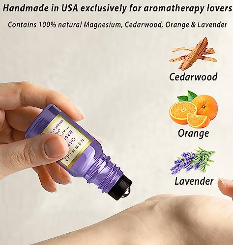 Calm Magnesium Roller Lavender Orange Cedarwood Essential Oil Roll On Calming Aromatherapy Self Care New Miuz uk supplements
