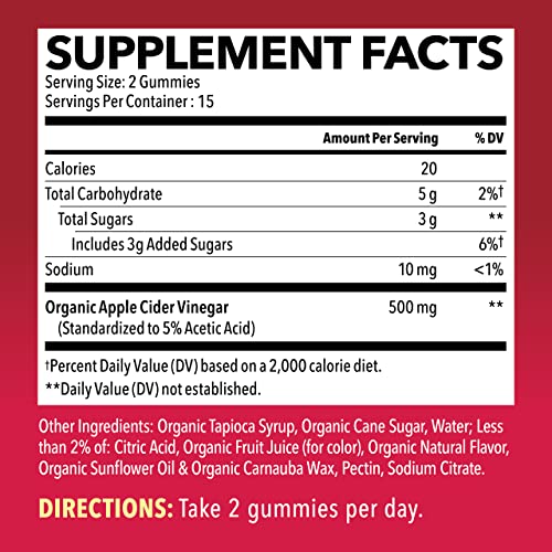 HAVASU NUTRITION Organic Apple Cider Vinegar Gummies with The Mother | Metabolism Stomach Control & Energy Support | Vegan & Non-GMO Natural Apple Flavor | 30 Count HAVASU NUTRITION uk supplements