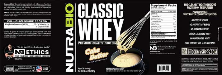 NutraBio Classic Whey Protein Powder- 25G Protein Per Scoop - Full-Spectrum Amino NutraBio uk supplements